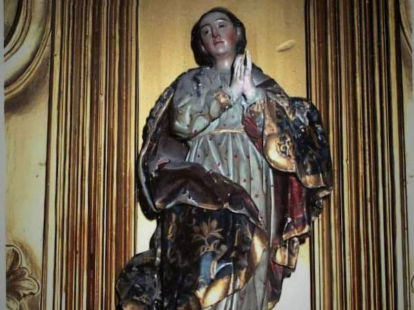La Virgen María, la imagen de San Miguel Arcángel, entre otros patrimonios, fueron saqueados de la parroquia San Bautista del Municipio de Ojojona.
