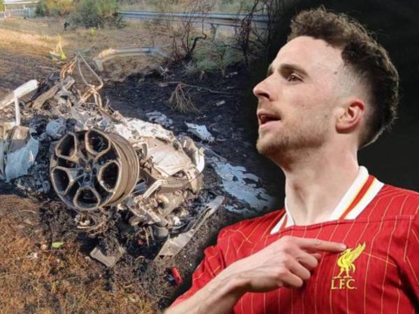 El coche de Diogo Jota y su hermano André Silva quedó calcinado en la mediana tras el accidente mortal