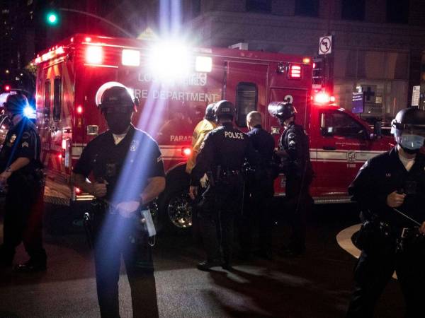 Fotografía de archivo de un operativo policial en Los Ángeles.