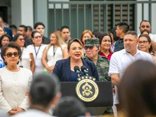 Las declaraciones de la presidenta Xiomara Castro se dieron durante la inauguración de dos edificios judiciales en Catacamas, Olancho.