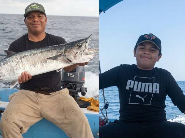 Miguel Escobar y su hijo Adrián Escobar sobrevivieron a un naufragio.