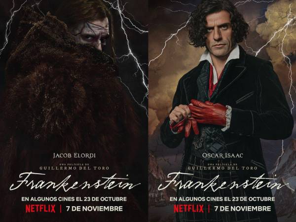 Los nuevos posters presentan a los personajes principales de la cinta: Oscar Isaac como Victor Frankenstein, Jacob Elordi como la Criatura, Mia Goth como Elizabeth Harlander, Felix Kammerer como William Frankenstein, y Christoph Waltz como Heinrich Harlander. Aquí el detalle de cada uno.