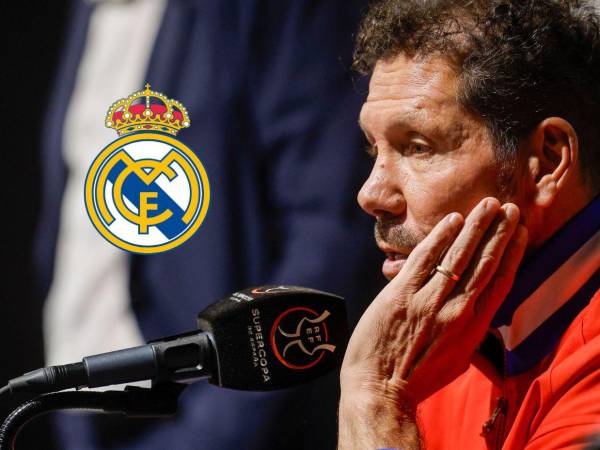 Diego Simeone, entrenador del Atlético de Madrid, en conferencia de prensa.