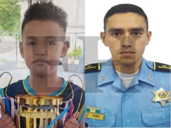 A la izquierda, Elvis Eliú Bautista Guillén. A la derecha, el inspector Kevin Pérez, el valiente oficial de policía que arriesgó su vida intentando salvarlo.