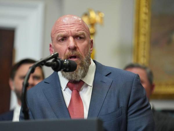 Paul Levesque, ex luchador Triple H y director de contenido de World Wrestling Entertainment Inc. (WWE), durante una ceremonia para la firma de una orden ejecutiva en la Casa Blanca.