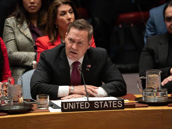El embajador de EE.UU., Mike Waltz, durante su participación en el Consejo de Seguridad de la ONU.