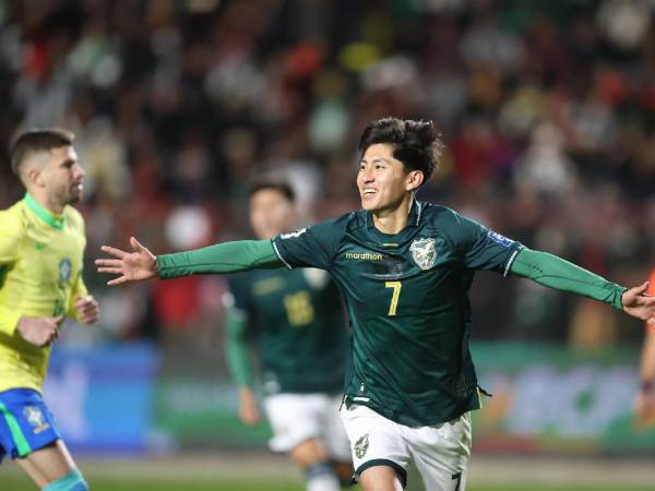 Miguel Terceros de Bolivia celebró su gol este martes ante Brasil.