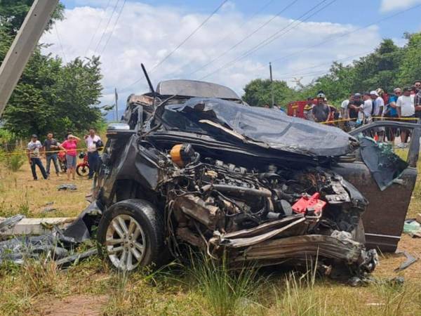 Los dos hombres perdieron la vida al instante debido al fuerte impacto y el automotor en el que se transportaban quedó completamente destruido en la orilla de la carretera.