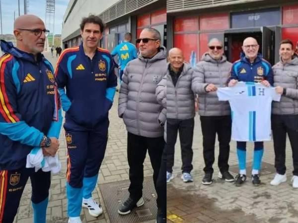 Personal de la Federación de Fútbol de Honduras realizaron una visita a la concentración de la selección española días antes de tener el encuentro ante Perú y la roja contra Serbia