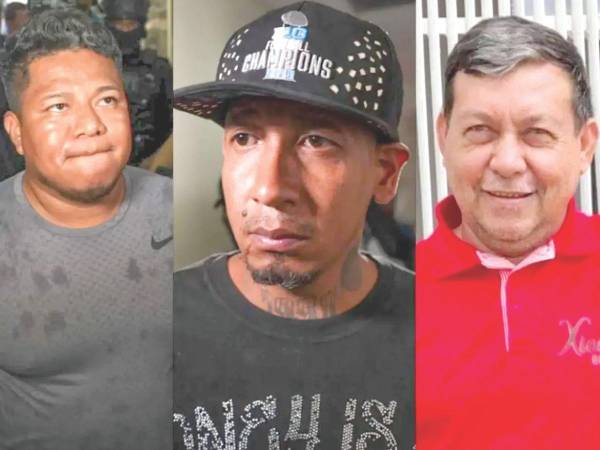Erlin Escoto y Aníbal Aguilar están presos por el asesinato de Óscar Bustillo, derecha.