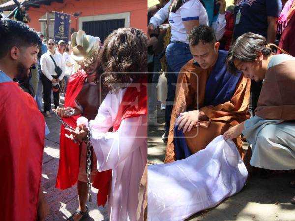 Desde la parroquia El Calvario, en la capital, se concluyó este Viernes Santo su emblemático Viacrucis, una representación de la pasión y muerte de Jesús, acompañada por fieles en oración. Así se vivió el momento: