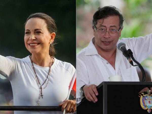 A la izquierda, María Corina Machado y a la derecha, Gustavo Petro.