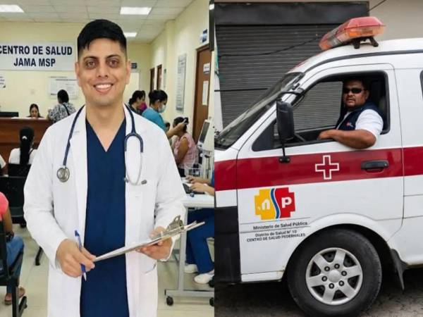 Imagen en vida del médico y del conductor de la ambulancia asesinados en Ecuador.
