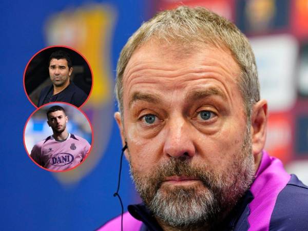 Hansi Flick durante la rueda de prensa tras el entrenamiento del equipo en la ciudad deportiva