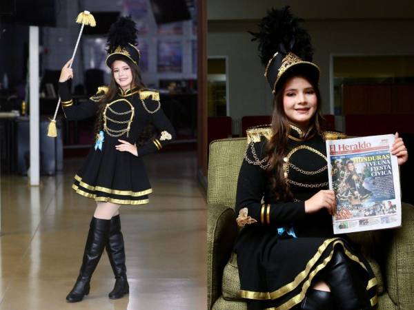 Ángela Mariel Moya, palillona del Instituto Mary de Flores, protagonizó la portada de EL HERALDO por los 205 años de independencia patria.