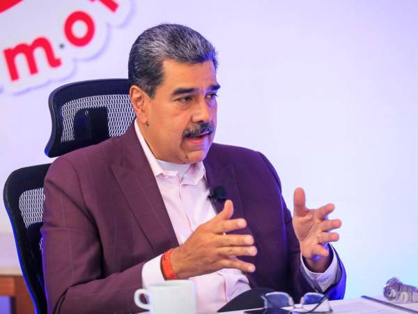 Presidente de Venezuela, Nicolás Maduro, hablando durante un acto de gobierno este lunes, en Caracas (Venezuela).