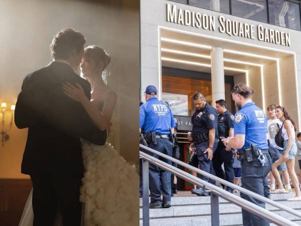 Desde temprano, las aceras que rodean el Madison Square Garden se llenaron de personas antes de que llegara el primer invitado a la boda de Taylor Swift y Travis Kelce. No hicieron falta invitaciones para sentir la fiesta desde afuera. Bastó con plantarse en una esquina de la Séptima Avenida, bajo un sol que ya castigaba con fuerza, para comprobar que la ciudad entera había puesto los ojos en ese edificio sin ventanas.
