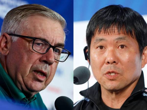 Carlo Ancelotti (Brasil) y Hajime Moriyasu (Japón), los entrenadores de ambas escuadras.