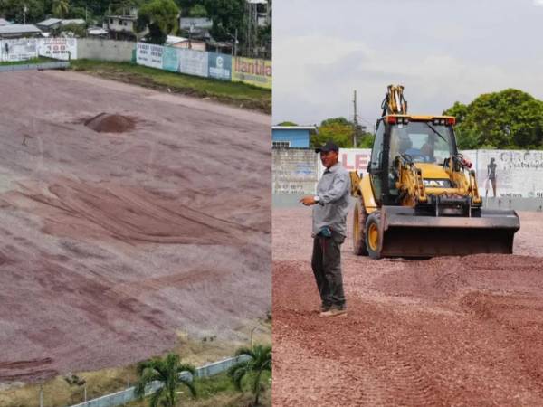 Los trabajos siguen avanzando en la cancha del estadio Humberto Micheletti de El Progreso, Yoro, y ya se conoce cuando serán entregado el proyecto
