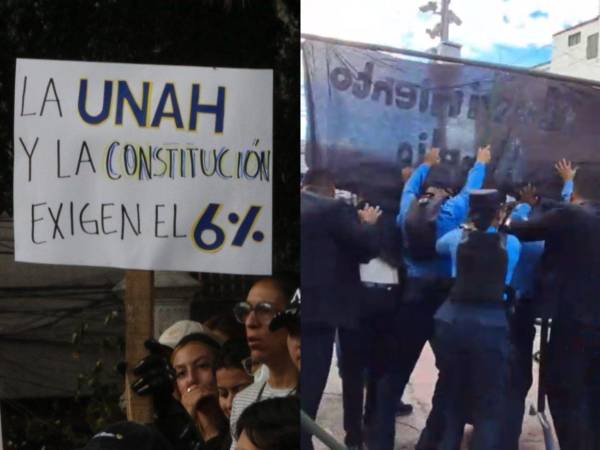 En fotos, EL HERALDO le muestra los disturbios en los bajos del Congreso Nacional tras la protesta de los estudiantes de la máxima casa de estudios,