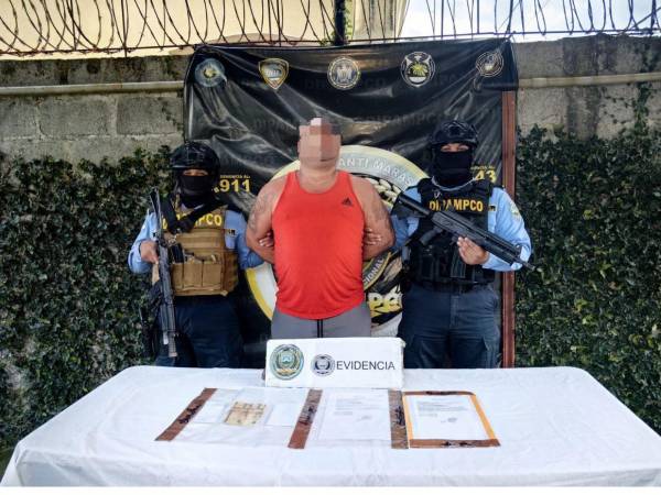 Alias Tedy fue aprehendido por elementos policiales asignados a la Dirección Policial Anti Maras y Pandillas Contra el Crimen Organizado (Dipampco).