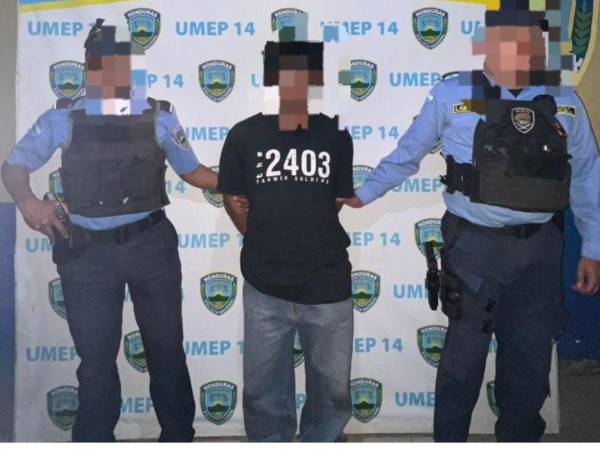 La Policía Nacional arrestó al hombre en el barrio El Centro, del municipio de Lepaterique.