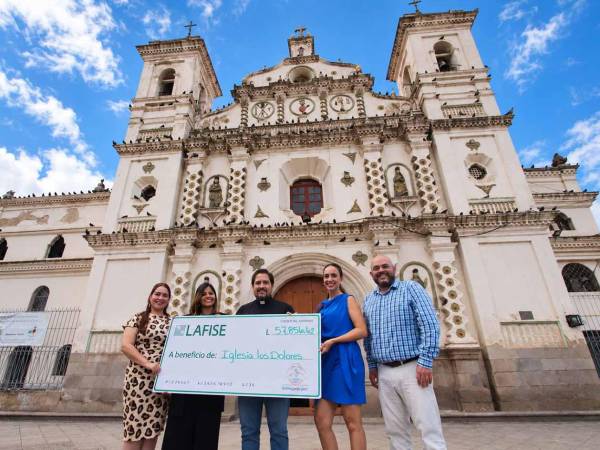 57,856.62 lempiras fueron donados a la Iglesia Los Dolores para restauración de sus instalaciones.