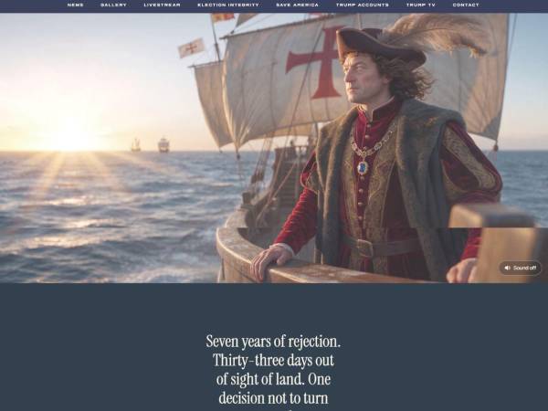 <b>HOMENAJE. </b>Captura de pantalla de la página web de la Casa Blanca, que muestra un homenaje a Cristóbal Colón, al que presenta como el héroe estadounidense por excelencia que navegó hacia el oeste y descubrió un Nuevo Mundo.
