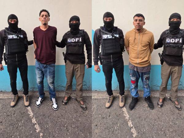 Denis Ariel Murillo Sierra, El Diablo y Óscar René Manzanares Beltrand, Parlantillo, detenidos por la Dirección Policial de Investigaciones (DPI).