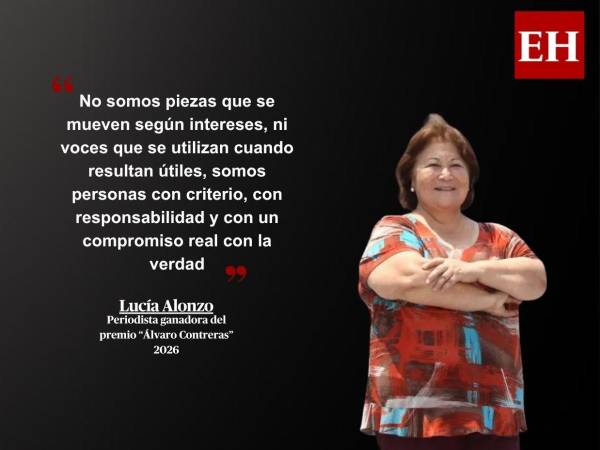 El periodismo no es para callar, es para ser la voz y servir al pueblo hondureño, según la destacada periodista Lucía Alvarado Alonzo, quien hoy recibe con agradecimiento el premio Álvaro Contreras 2026, luego de más de tres décadas informando con la verdad, compromiso y ética a su país. Estas son sus mejores frases: