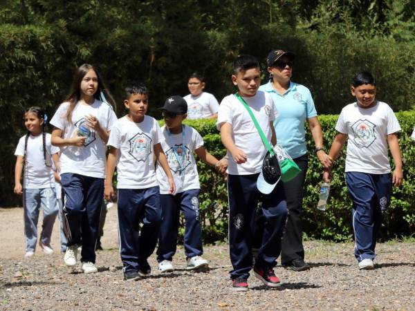 Los alumnos de las Escuelas Amigables con el Ambiente avanzaron a paso firme hacia el cerro Juana Laínez para protagonizar la jornada de reforestación de la Semana 9 y reafirmar el compromiso de devolverle el aire limpio al Distrito Central.