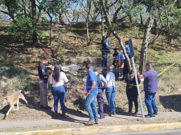Autoridades policiales y personal forense realizaron el levantamiento del cuerpo hallado en la colonia Kennedy de Tegucigalpa.