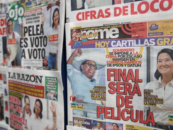 hay 4,954 actas pendientes de ser contabilizadas por la Oficina Nacional de Procesos Electorales (ONPE), que equivale al 5,3 % del total.