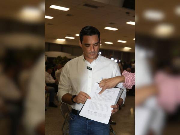 El diputado nacionalista Kilvet Bertrand recibió la propuesta de Defensores de Honduras por la Democracia.