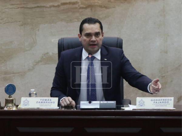 Tomás Zambrano mientras se dirigía a los diputados en el hemiciclo.