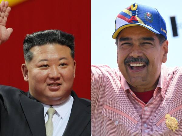 A la izquierda, Kim Jong-un. A la derecha, Nicolás Maduro.
