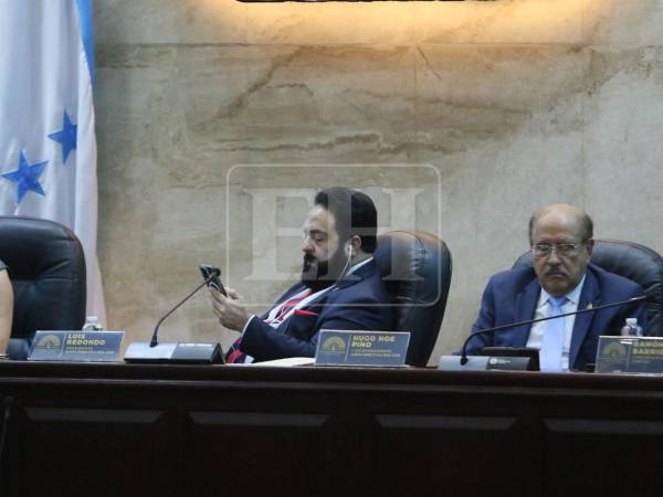 Pendientes todo el tiempo de sus dispositivos electrónicos fueron captados los diputados de Libertad y Refundación (Libre) en un hemiciclo completamente vacío, pues únicamente la bancada oficial estuvo presente. Así estuvo la sesión convocada por Luis Redondo.