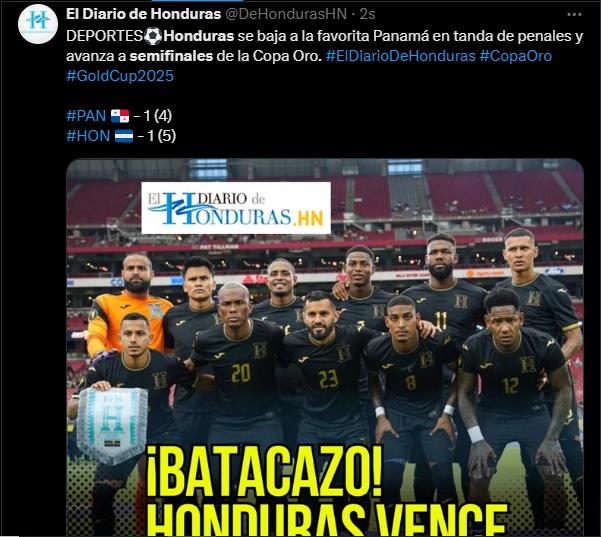 Así reaccionan los medios y periodistas tras que Honduras eliminara a Panamá de Copa Oro