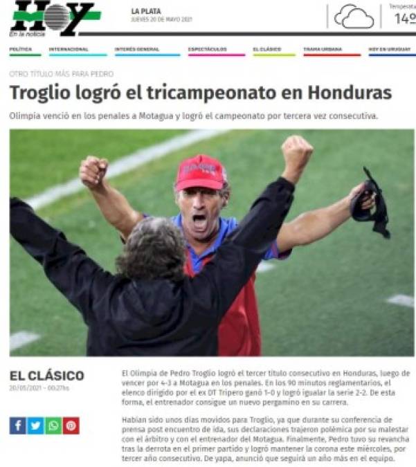 Prensa internacional llena de elogios al Olimpia y a Pedro Troglio por el tricampeonato