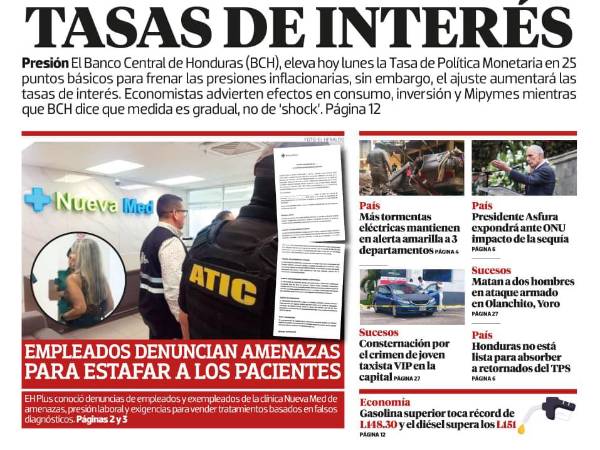 TPM sube hoy a 6%; viene alza a las tasas de interés