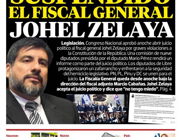 Suspendido el fiscal general Johel Zelaya
