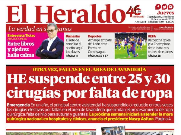 HE suspende entre 25 y 30 cirugías por falta de ropa