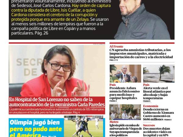 Isis Cuéllar es la culpable, que era protegida por su relación con un Zelaya