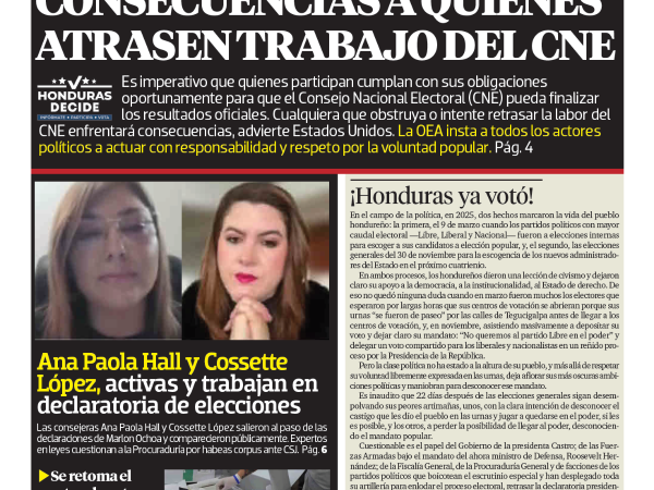 EE UU advierte, otra vez, consecuencias a quienes atrasen trabajo del CNE