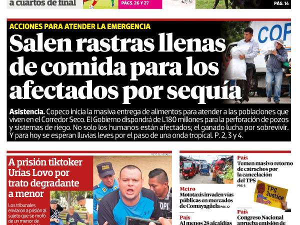 Salen rastras llenas de comida para los afectados por sequía