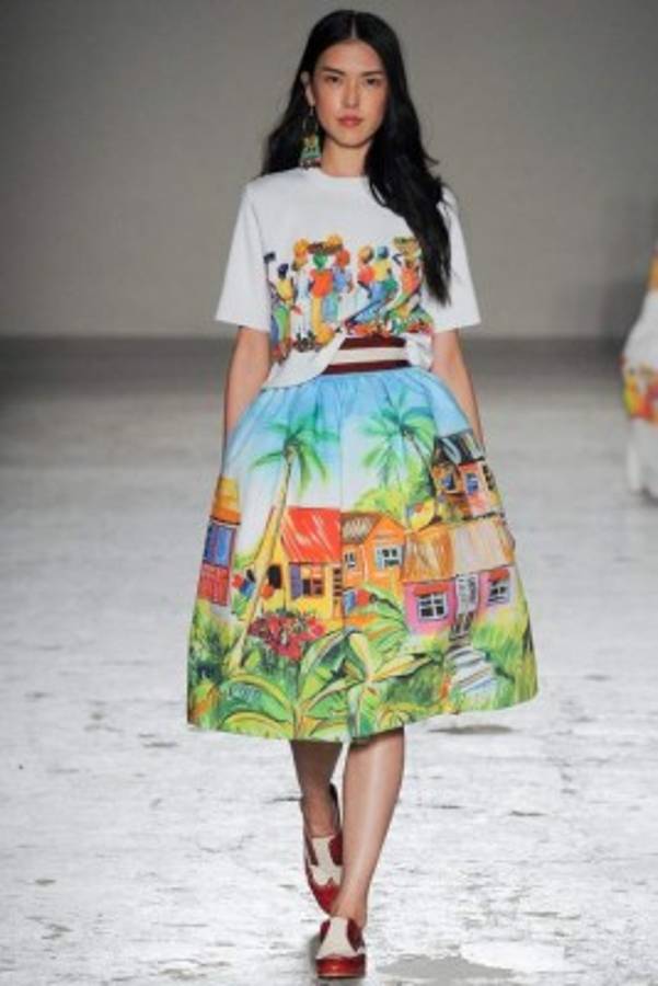 Faldas vaporosas con estampados íconos de europa