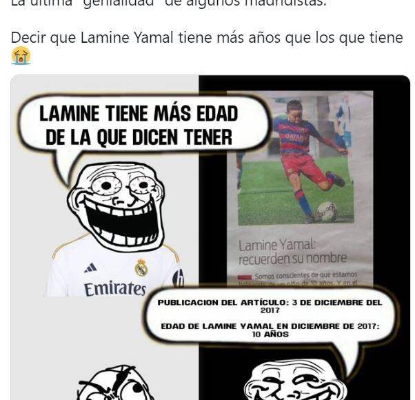 ¿Tiene o no 16 años? Los memes sobre la edad de Lamine Yamal