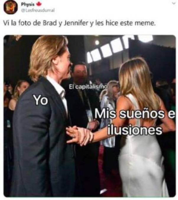 Brad Pitt y Jennifer Aniston se reencuentran y los memes se hacen virales