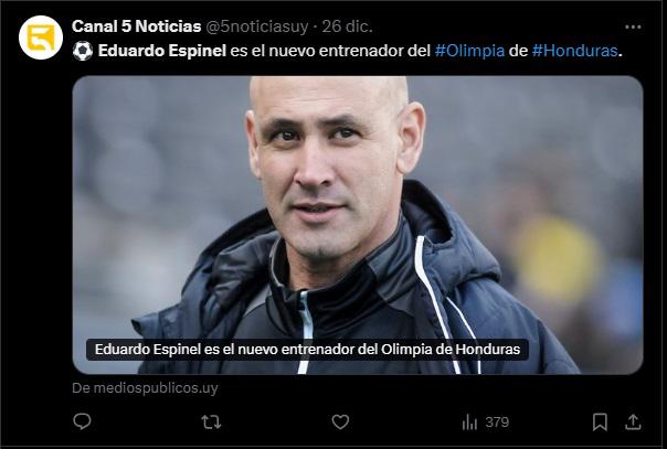Lo que dicen los medios internacionales sobre Eduardo Espinel, nuevo técnico del Olimpia