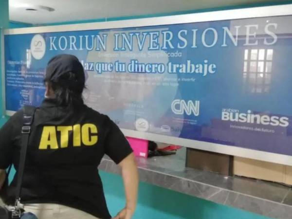 Koriun Inversiones fue intervenida por el Ministerio Público por no contar con documentación legal que acreditara el uso de dinero. Foto: Cortesía del Ministerio Público